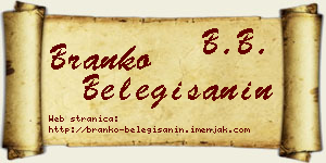 Branko Belegišanin vizit kartica